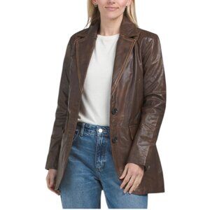 AVEC LES FILLES Leather Vintage Blazer